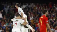Timnas Inggris mengalahkan timnas Spanyol 3-2 dalam laga lanjutan Liga A Grup 4 UEFA Nations League 2018. (AP Photo/Miguel Morenatti)