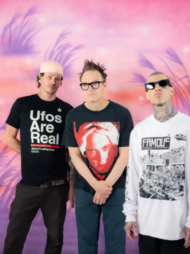 Tom Delonge, Mark Hoppus, Travis Barker. (Instagram/blink182)