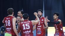 Jakarta LavAni Livin Transmedia mengalahkan Medan Falcons Tirta Bhagasasi dengan skor 3-1 (25-19, 22-25, 31-29, 25-20) pada pertandingan Proliga 2026 di GOR Sabilulungan Jalak Harupat, Kabupaten Bandung, Kamis (22/1/2026). (PBVSI)