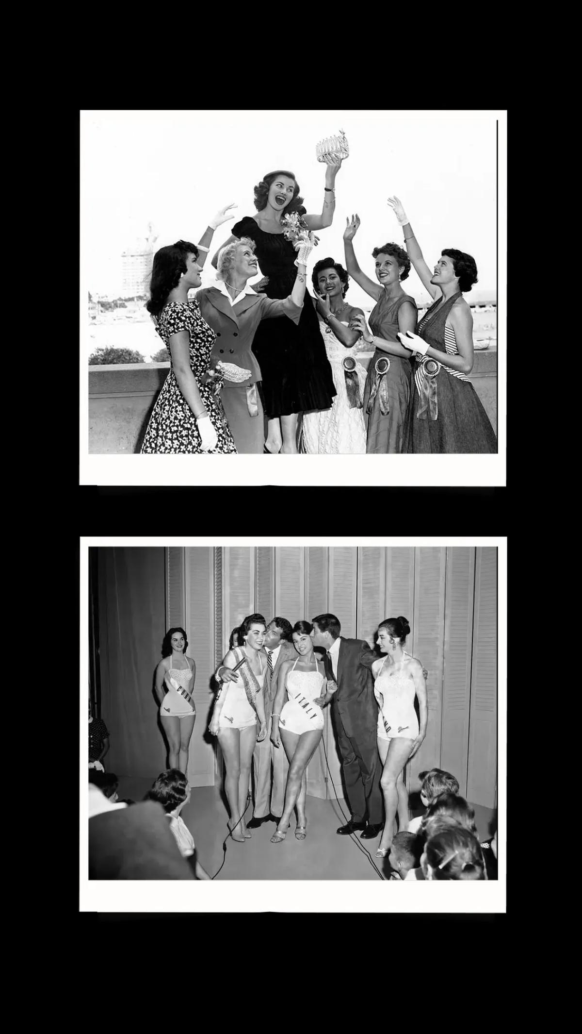 1. Miss Universe 1953, Christiane Martel bersama kontestan tahun 1954.
2. Para pemenang Miss Universe 1956