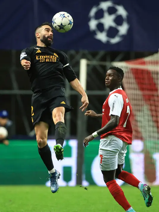 <p>Tampil tidak dengan kekuatan terbaik, Real Madrid tetap serius melawan Braga. Ini menjadi duel kompetitif pertama Braga melawan Real Madrid. (AP Photo/Luis Vieira)</p>