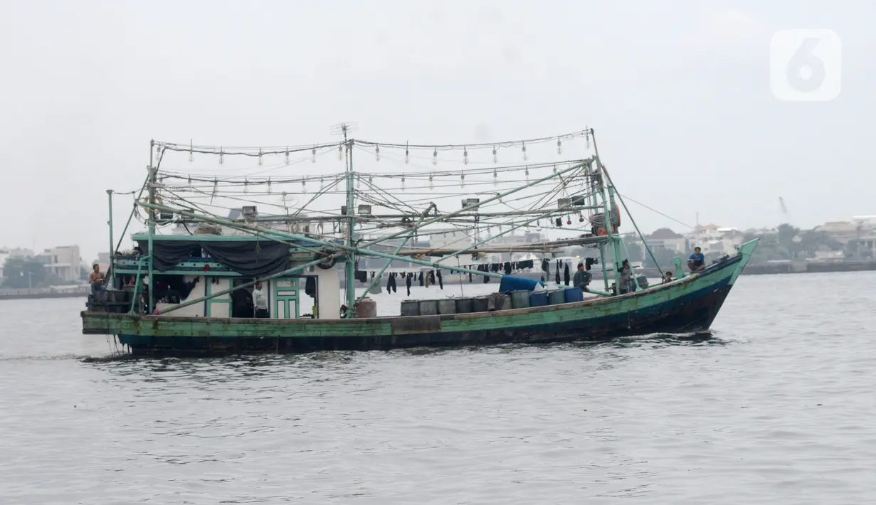 Kapal tangkap ikan GT 30 terlihat di Pelabuhan Muara Baru dan Pelabuhan Angke, Jakarta, Sabtu (9/10/2021). Dengan terbitnya PP Nomor 85 Tahun 2021, PNBP untuk para nelayan mengalami kenaikan sebesar 600 persen dari tarif biasanya. (merdeka.com/Imam Buhori)