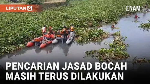 VIDEO: Pencarian Jasad Bocah yang Terseret Arus Selokan di Surabaya Masih Terus Dilakukan
