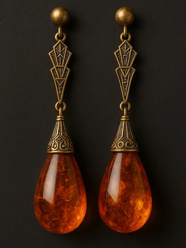 Anting Vintage dengan Batu Amber (Foto: ChatGPT)