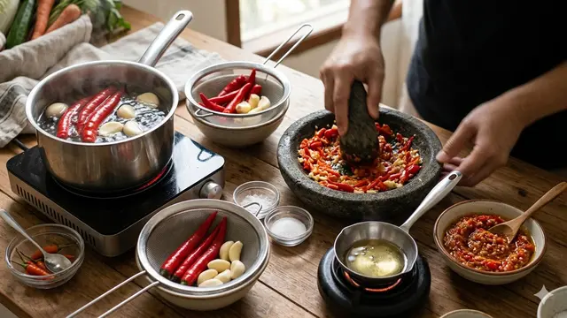 Cara Membuat Sambal Bawang Tidak Pedas (Foto: Gemini AI)