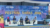 Minitalkshow dan peluncuran buku di Festival Saras Jiwa Jumat(14/10/2022) (Liputan6.com/Anugerah Ayu)