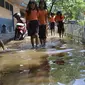 Salah satu sekolah dasar di Palembang yang rutin terendam banjir (Liputan6.com / Nefri Inge)