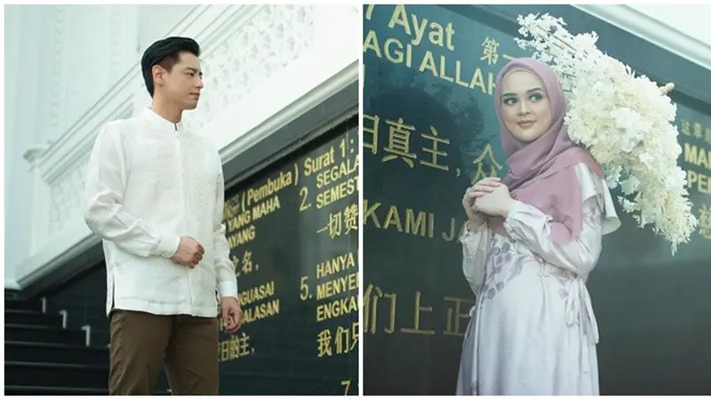 5 Potret Preweding Roger Danuarta dan Cut Meyriska di Sebuah Masjid