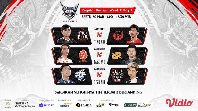 Jadwal MPL Season 7 Sabtu 20 Maret 2021