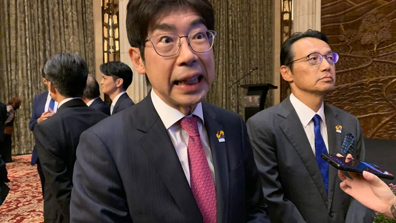 Duta Besar Jepang untuk ASEAN Kiya Masahiko dalam acara ASEAN Council of Japan Alumni (ASCOJA), Jumat (8/7/2023). (Liputan6/Benedikta Miranti)