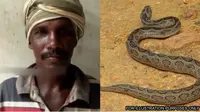 Pria gigit balik ular berbisa yang menggigitnya. (Sumber: OTV/Youtube & connundrum)