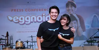 Morgan Oey saat jumpa pers dan screening film Eggnoid di XXI Plaza Senayan, Jakarta Pusat, Kamis (28/11/2019). (Daniel Kampua/Fimela.com)