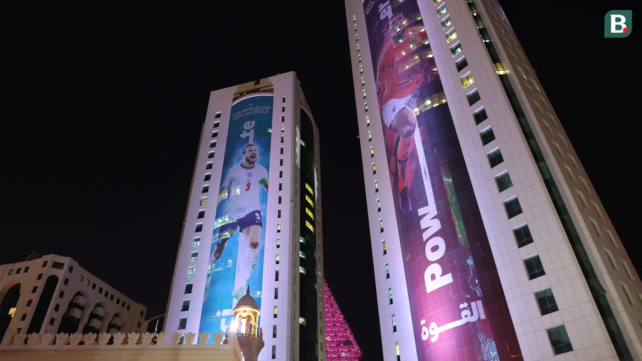 Foto: Melihat Gemerlap Bintang Piala Dunia yang Menghiasi Gedung Pencakar Langit di Qatar