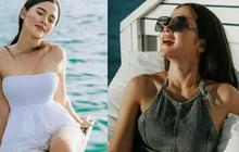 6 Potret Bella Bonita yang Tetap Memikat Setelah Melahirkan, Liburan dengan Pesona Body Goals