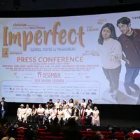 Prescon film Imperfect: Karir, Cinta & Timbangan, di Bioskop XXI Epicentrum Walk, Kuningan, Jakarta Selatan, Selasa (10/12/2019). (Daniel Kampua/Fimela.com)