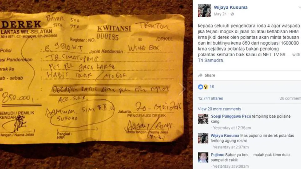 Polisi Nakal di Jalan TOL, Pengendara Mogok Diminta Rp 850 Ribu!