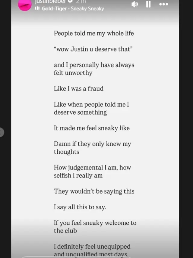 Mengaku Merasa Tidak Berharga dan Seperti Penipu, Kondisi Justin Bieber Kembali Dipertanyakan