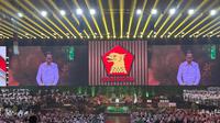 Presiden Ke-7 RI Joko Widodo (Jokowi) di HUT ke-17 Partai Gerindra di Sentul International Convention Center (SICC), Bogor, Jawa Barat, Sabtu (15/2/2025). (Liputan6.com/Nanda Perdana Putra)