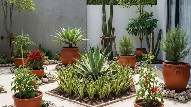 desain edible garden outdoor yang tahan panas dan hujan