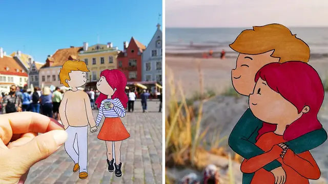 Jalan-jalan Bersama Pasangan, Perempuan Ini Pilih Bagikan Momen   dengan Gambar Kertas