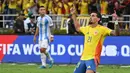 Kolombia sukses menaklukkan Argentina 2-1 dalam laga Kualifikasi Piala Dunia 2026 Zona Conmebol. (JOAQUIN SARMIENTO/AFP)