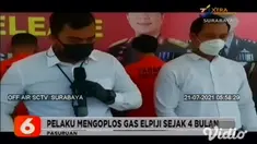 Satreskrim Polres Pasuruan meringkus empat pelaku pengoplosan elpiji subsidi di Pasuruan. Pelaku yakni NK dan MF warga Sidoarjo serta DY dan AM warga Pasuruan. Para pelaku mengoplos elpiji subsidi 3 kilogram ke dalam tabung elpiji non-subsidi 12 kilo...