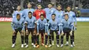 Para pemain starter Timnas Uruguay U-20 berfoto sebelum dimulainya laga final Piala Dunia U-20 2023 menghadapi Italia di Unico Diego Armando Maradona Stadium, La Plata, Argentina, Senin (12/6/2023) dini hari WIB. (AP Photo/Gustavo Garello)