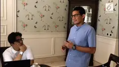Menghadapi debat capres cawapres, Sandiaga Uno latihan di kediamannya.