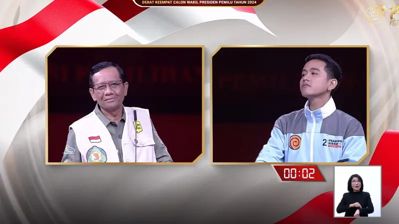 Cawapres RI Mahfud MD dan Gibran Rakabuming Raka saling berdebat sengit masalah inflasi hijau.