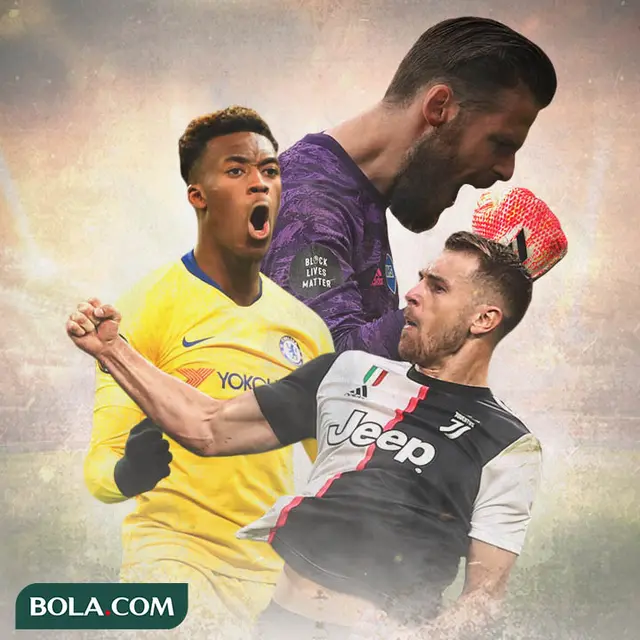 Ilustrasi Pemain - David De Gea, Callum Hudson-Odoi, Aaaron Ramsey
