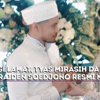 Tyas Mirasih dan Raiden Soedjono resmi menikah pada hari ini, Sabtu (8/7).