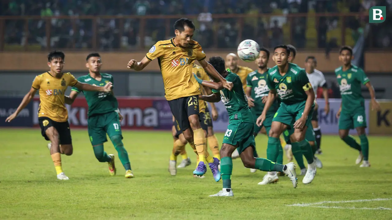 Foto: Gol Tunggal Wahyu Subo Seto ke Gawang Persebaya, Bawa Bhayangkara FC Raih Kemenangan Perdana di BRI Liga 1 2022/2023