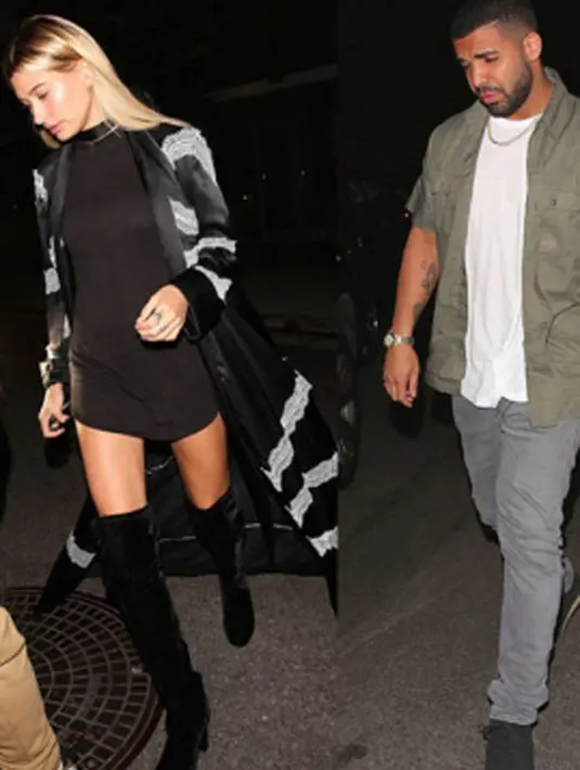 Paparazi berhasil mengabadikan momen Drake dan Hailey Baldwin. (dailymail/Bintang.com)