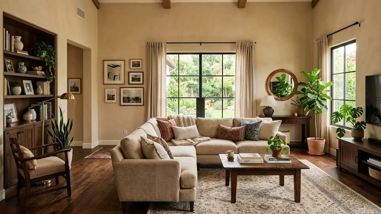 Ruangan dengan warna cat beige