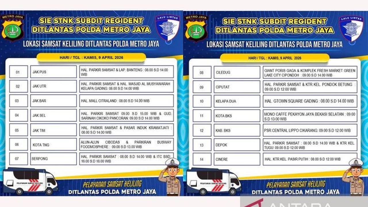 Polda Metro Jaya Sediakan Layanan Samsat Keliling di 14 Titik Jadetabek