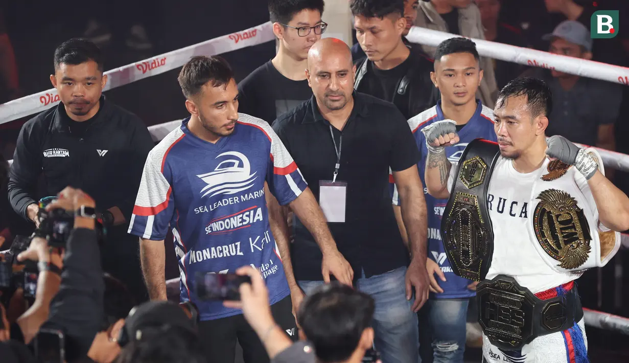 Duel panas Rudy Golden Boy vs Paris Pernandes jilid 2 akhirnya Kembali dimenangkan Rudy Golden Boy dalam ajang HSS Series 7: The Redemption, Sabtu (7/2/2026) malam di W Super Club Gatsu, Jakarta. Duel panas tersebut dimenangkan Rudy sekaligus mempertegas rekor 2-0 atas Paris Pernandes. (Bola.com/M Iqbal Ichsan)