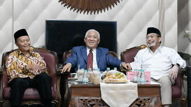 Cendekiawan Din Syamsuddin saat bersilaturahmi dengan cawagub Jakarta nomor urut 2 Suswono.
