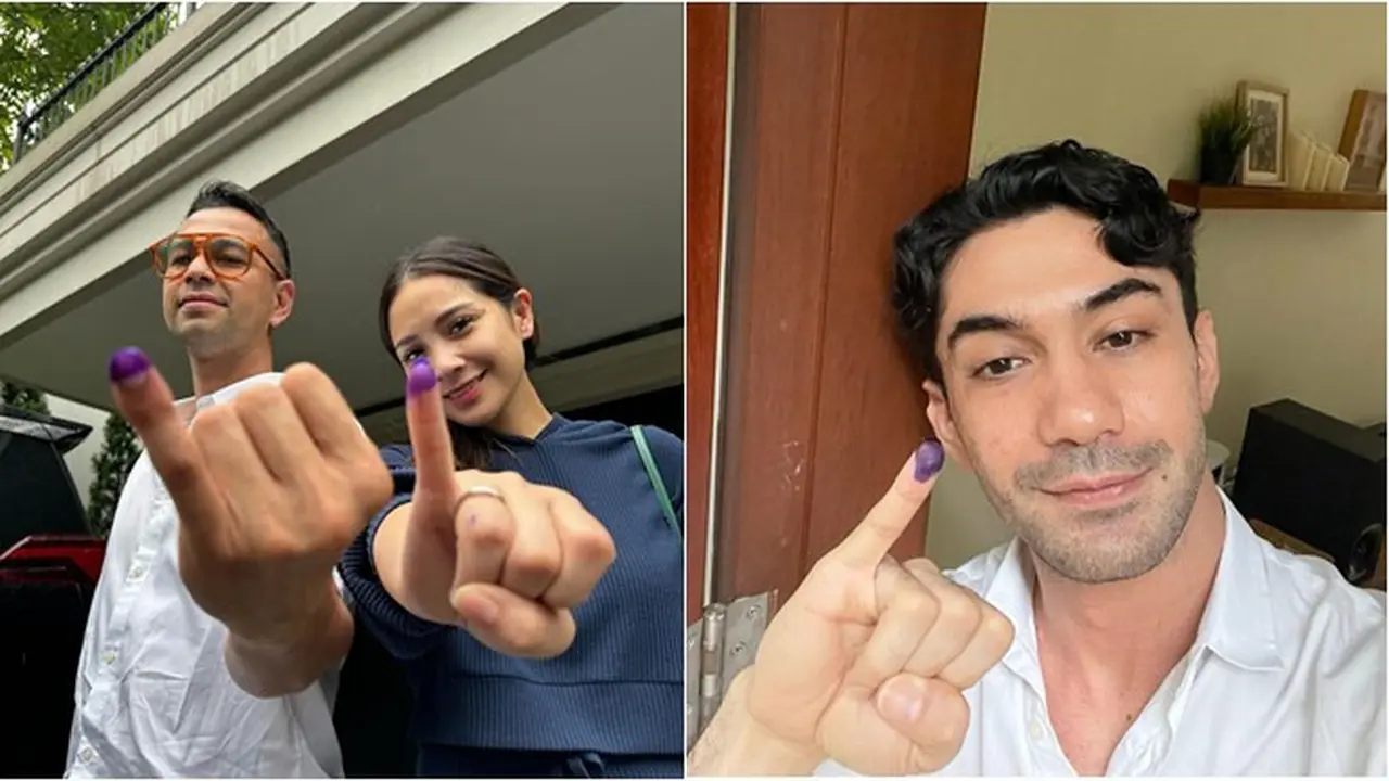 Potret 10 Artis Usai Nyoblos Pemilu, Pamer Jari Kelingking