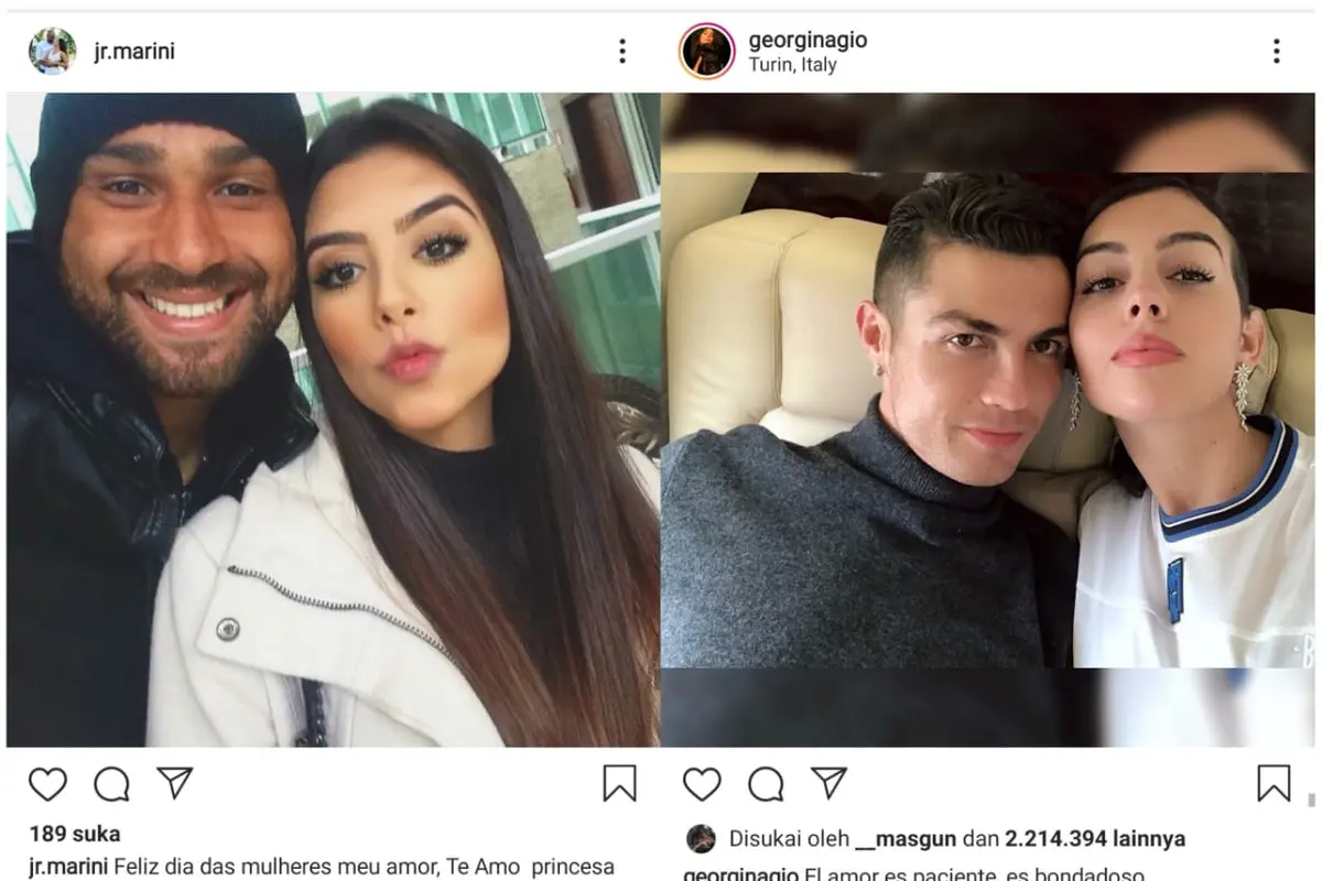 Kekasih Cirstiano Ronaldo dan Istri Claudir Marini