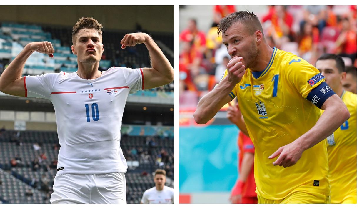 Euro 2020 (Euro 2021) hampir menuntaskan seluruh laga di fase grup. Beberapa pemain telah tampil mengejutkan setelah sebelumnya tidak masuk hitungan. Tidak cuma striker, bahkan pemain berposisi bek pun unjuk kemampuan terbaik demi dilirik tim elite musim depan. (Foto: Kolase AP)