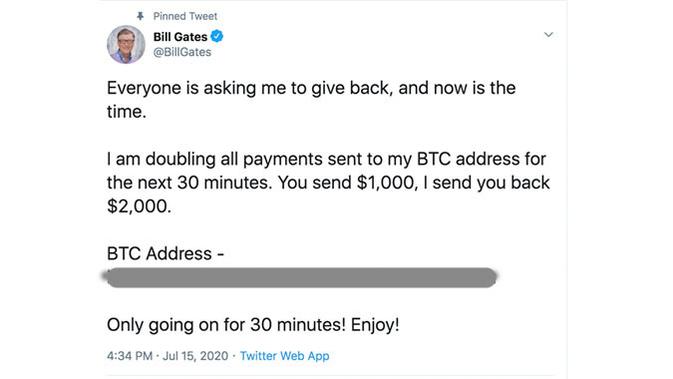 Akun Twitter Bill Gates diretas pelaku tak dikenal. (Doc: Bloomberg/ Twitter)