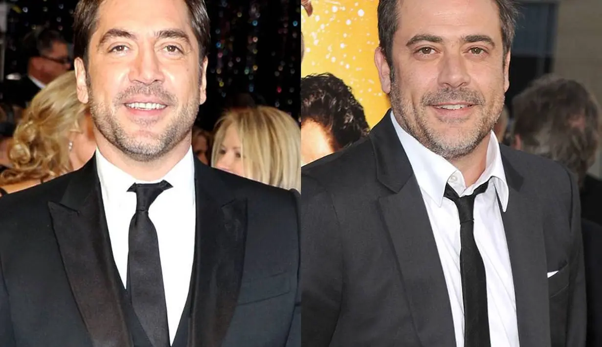 Javier Bardem dan Jeffrey Dean Morgan, kamu bakal tertukar nggak kalau melihat mereka berdua? (Jason Merritt/Getty Images; Tommaso Boddi/Getty Images/E! News)