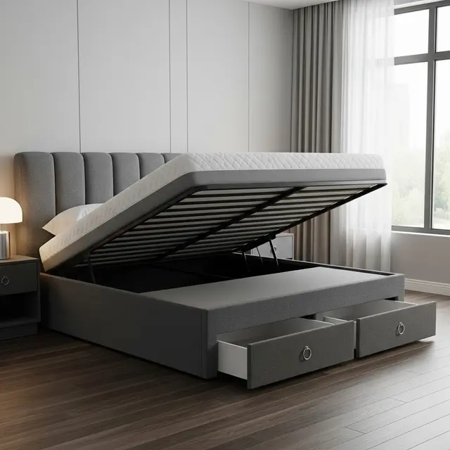 Tempat Tidur Multifungsi dengan Laci Penyimpanan (Gemini AI)