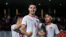 <p>Pemain Timnas Indonesia U-20, Jens Raven (tengah) melakukan selebrasi bersama rekan-rekannya setelah mencetak gol pembuka ke gawang Timor Leste pada laga Grup F Kualifikasi Piala Asia U-20 2025 di Stadion Madya, Senayan, Jakarta, Jumat (27/09/2024). (Bola.com/Bagaskara Lazuardi)</p>