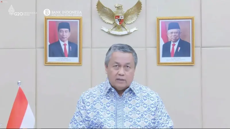 Gubernur Bank Indonesia Perry Warjiyo, dalam Pengumuman Hasil Rapat Dewan Gubernur Bulanan Bulan Juli 2022 dengan Cakupan Triwulanan, Kamis (21/7/2022).