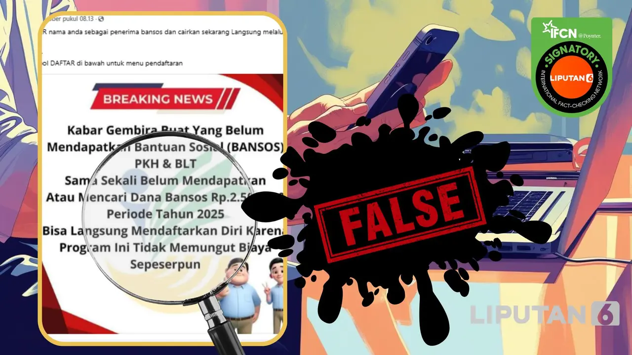 Tangkapan layar klaim link pendaftaran nama untuk menerima bansos yang cair lansung lewat ponsel