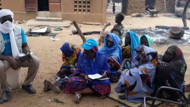 Anak-anak di Ogossou-Peulh, Mali tengah, yang menjadi lokasi konflik komunal berujung pembantaian etnis pada 23 Maret 2019 (kredit: UNICEF)