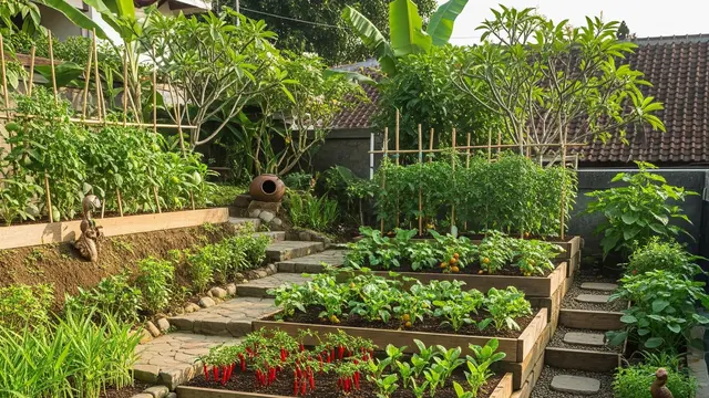 Halaman Belakang Rumah Kecil Tapi Cantik untuk Menanam Sayuran Segar