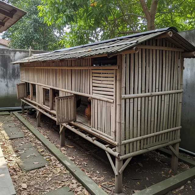 9 Desain Kandang Ayam Petelur dari Bambu Bekas, Sederhana tapi Fungsional