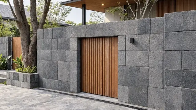 Model Tempat Sampah Tertutup yang Menyatu dengan Desain Pagar (AI Generated)